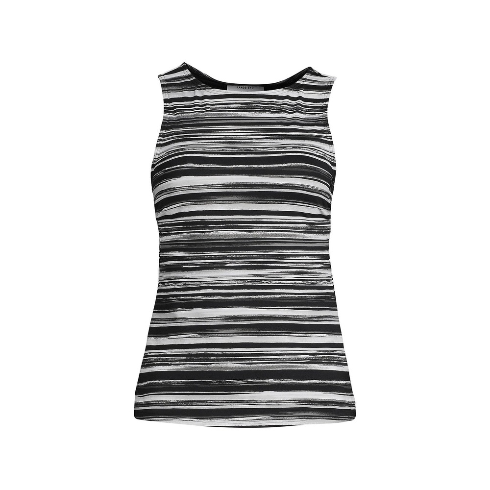Lands' End Chlorine Resistant High Neck UPF 50 Modest Tankini Swimsuit Top 10P